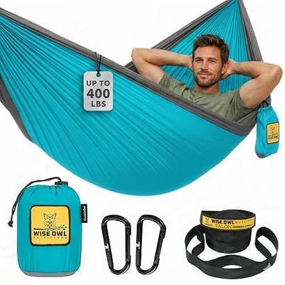 Wise Owl Outfitters Camping Hammock – up to 500lbs Portable Hammock with Tree Straps - Single or Double for Travel, Backpacking, Hiking, Outdoors Camping Gear