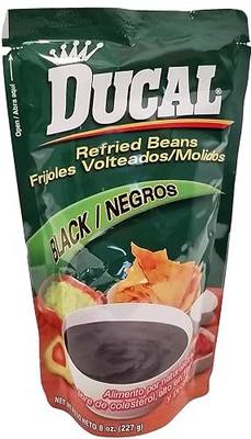 Ducal Refried Black Beans 8 oz - Frijoles Negros Refritos (Pack of 6)
