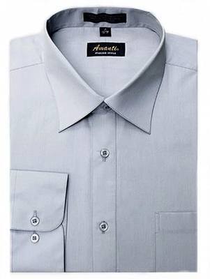 Amanti Men's Classic Dress Shirt Convertible Cuff Solid