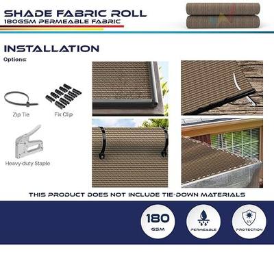 Windscreen4less 8'x50' Sun Shade Fabric Roll Shade Cloth Cover Wind Screen UV Block for Outdoor Pergola Patio Backyard Garden Greenhouse, Brown