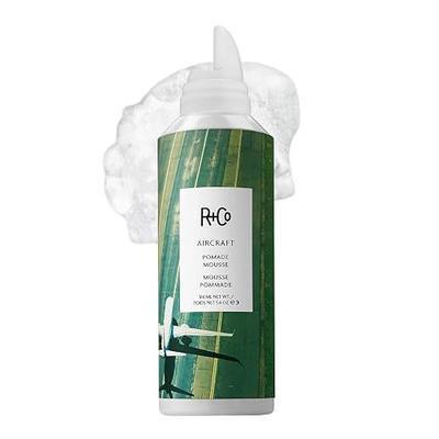 R+Co Aircraft Pomade Mousse - Lightweight Non-Sticky Styling Foam for Texture, Volume & Definition - Anti-Frizz Heat Protectant for Lived-In Hair - Any Hair Type - Vegan & Paraben-Free - 5.6oz