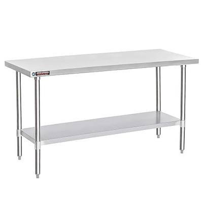 DuraSteel 30x72 Stainless Steel Prep Table - NSF Commercial Kitchen Metal Worktable - Large Laboratory Benches with Under Shelf - For Laundry Room, Kitchen, Garage, Restaurant