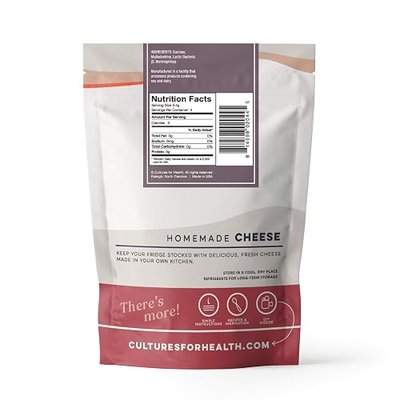 Cultures for Health Thermophilic Cheese Starter Culture | 4 Gluten-Free Direct-Set Packets + 2 Vegetable Rennet Tablets | DIY Hard Cheese–Parmesan, Mozzarella, Asiago & Swiss