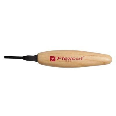Flexcut Wood Carving Tools | Micro Parting Tool | 45 Degree 3mm | Razor Sharp 1095 High Carbon Steel Blade for Miniature & Fine Detail Work | Ergonomic Ash Hardwood Handle | MT33 | Made in the U.S.A.