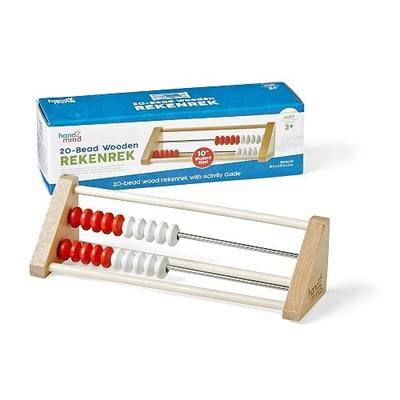 hand2mind 20-Bead Wooden Rekenrek, Number Rack, Abacus for Kids Math, Counting Beads, Math Counters for Kids, Educational Toys for Elementary Kids, Math Manipulatives (Set of 1)