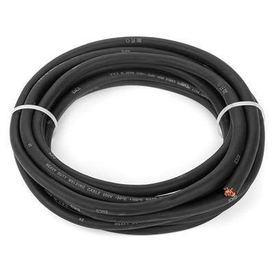 EWCS 2 Gauge Premium Extra Flexible Welding Cable 600 Volt - Black 20 Feet - Made in The USA