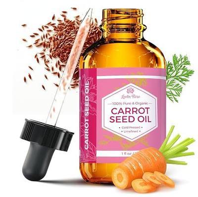 Leven Rose Carrot Seed Oil Pure Unrefined Cold Pressed Moisturizer for Hair Skin and Nails 1 oz