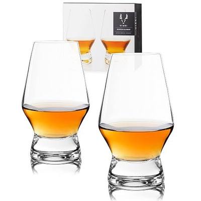 Viski Raye Crystal Scotch Glasses, Set of 2, clear, 8 oz