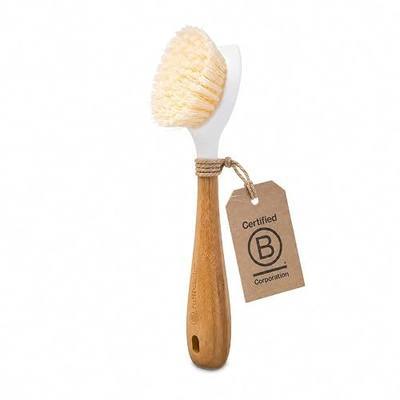 Full Circle Be Good Daily Dish Brush-Bamboo Handle Dish Brush–Sustainable Kitchen Cleaning with Tough Bristles, Off-White