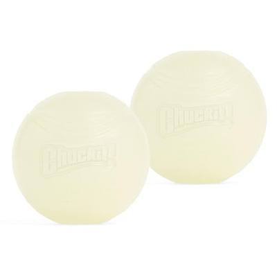Chuckit! Glow in the Dark Bouncy Balls - Ball for Dogs, Chuckit Dog Toy, Max Glow Balls - Medium, 2.5 Inch Pack of 2