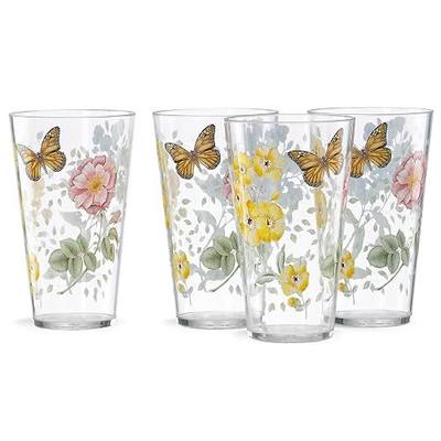 Lenox 866239 Butterfly Meadow Acrylic 4-Piece Highball Set, 20 oz, Acrylic NOT GLASS