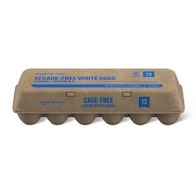 Amazon Grocery, Cage-Free Large White Eggs, Grade AA, 12 Ct