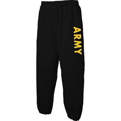 Lucky Ride Military Gear Black Army Sweat Pants with Gold Print
