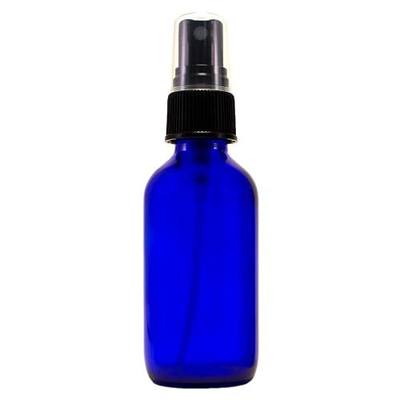 2 oz Cobalt Blue Boston Round Glass Bottle with Fine White Mist sprayer 12/bx