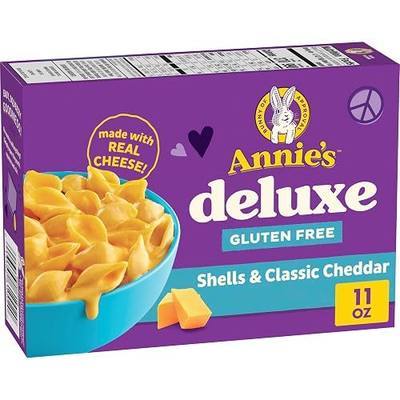 Annie's Deluxe Gluten Free Mac and Cheddar Shells, Rice Pasta & Cheddar Mac N Cheese, 11 oz