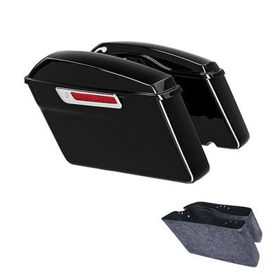 XFMT Motorcycle Hard Saddlebags Vivid Black Saddle Bags Trunk W/Latches For Harley Touring Road King Street Glide Road Glide Electra Glide Ultra Classic 2014-2024