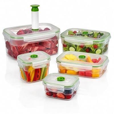 Lasting Freshness BPA-Free Plastic Vacuum Seal Containers with Hand Pump – Airtight Food Storage, Meal Prep & Pantry Organization, Preserves Freshness 5X Longer, 11-Piece Set