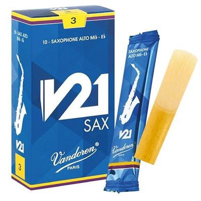 Vandoren SR813 Alto Saxophone V21 Reeds Strength 3; Box of 10