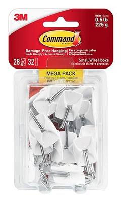 Command Small Wire Toggle Hooks, 28 Hooks and 32 Strips, Damage-Free Hanging Wall Hook with Adhesive, No Tools Required, Great for Home, Kitchen, and Office Organization, Holds up to 0.5 lb