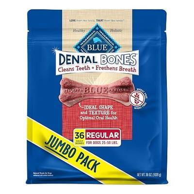 Blue Buffalo Dental Bones Large Natural Dental Chew Dog Treats Bag Jumbo Pack