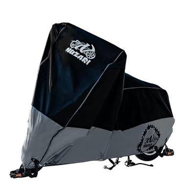 Heavy Duty Small 250cc Motorcycle Cover - Motorcycle Covers Waterproof Outdoor Storage - Vespa Cover Waterproof Outdoor - Heavy Duty E- Bike Moped Covers (Black/Silver, Small)