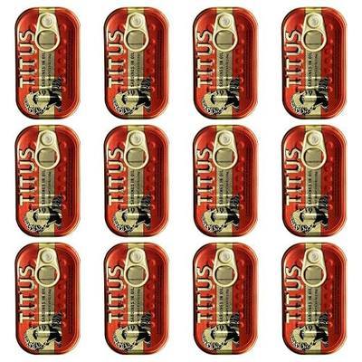 Univer TITUS Meaty Sardines Enveloped in Soybean Oil, Source of Omega-3 Fatty Acids, Pack of 12