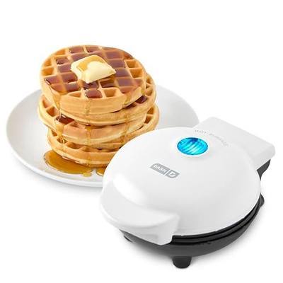Dash Mini Waffle Maker, 4-Inch Nonstick Cooking Surface, White | Small Waffle Iron for Dorms & RVs, Chaffle Maker & Compact Waffle Machine, Mini Waffles for Kids & Families