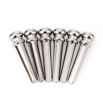 6PCS Acoustic Guitar Bridge Pins Metal | Brass, String Nail Bridge, Replacement Parts