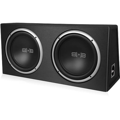 BELVA BPKG210v2 1000W Dual 10" Car Subwoofer with Ported Enclosure, Monoblock Amplifier, Wiring Kit and Remote Bass Knob