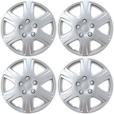 BDK HK993 Silver 15" Hubcaps Wheel Covers for Toyota Corolla (15 inch) – Four (4) Pieces Corrosion-Free & Sturdy – Full Heat & Impact Resistant Grade – OEM Replacement, 4 Pack