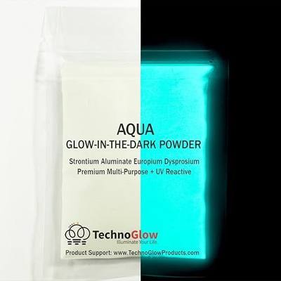 Techno Glow Inc Glow in The Dark Sand | UV Black Light Reactive | Longest Brightest Glow (Aqua, 4 Ounces (113g))