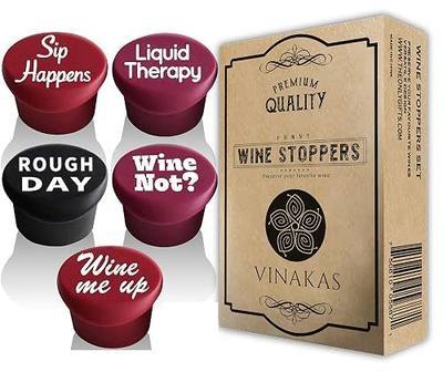 Funny Silicone Wine Stopper Set – Must-Have Wine Accessories & Perfect Wine Gifts for Women & Men – Airtight & Reusable