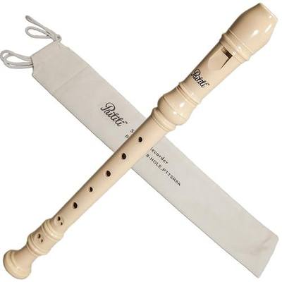 Paititi Soprano Recorder 8-Hole With Cleaning Rod + Carring Bag Creamy Color, Key of C