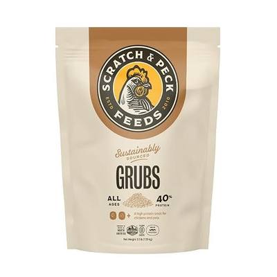 Scratch and Peck Feeds | Grubs for Chickens & Ducks | 3.5 lb Pouch | 30% Natural Protein Supplemental Feed, Dried Black Soldier Fly Larvae Bird Treats, Sustainably Sourced