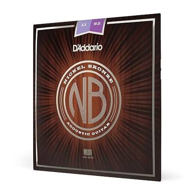 D'Addario Acoustic Guitar Strings, Nickel Bronze, NB1152, Custom Light Gauge 11-52, 6-String Set, Pack of 1