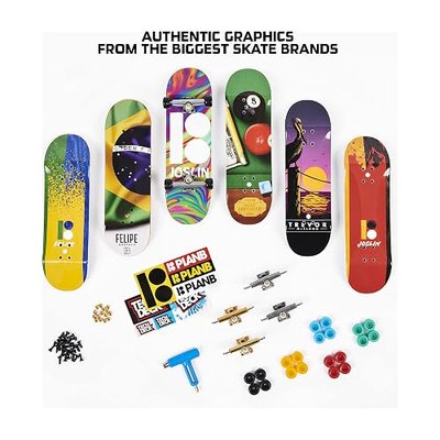 TECH DECK, Sk8shop Fingerboard Bonus Pack, Collectible and Customizable Mini Skateboards (Styles May Vary)