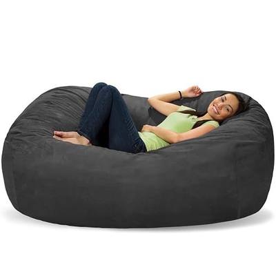 Comfy Sacks Memory Foam Bean Bag Chair, Charcoal Micro Suede