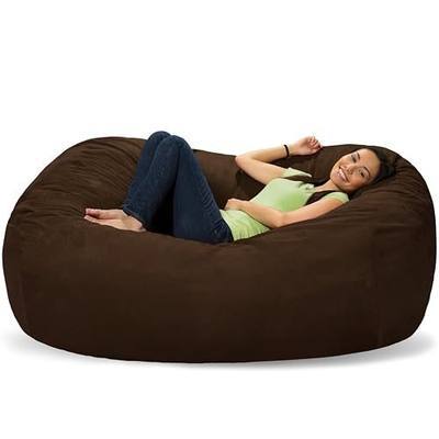 Comfy Sacks Memory Foam Bean Bag Chair, Dark Chocolate Pebble
