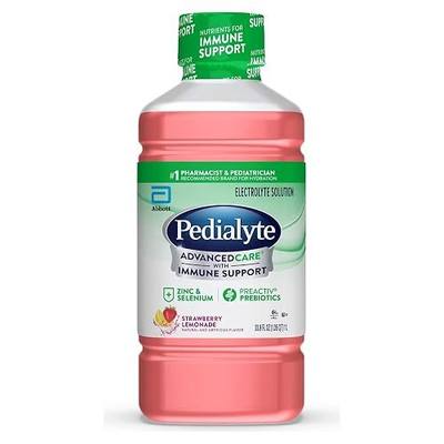 Pedialyte AdvancedCare Electrolyte Solution Has PreActivPrebiotics | Hydration Drink | Strawberry Lemonade, 1 Liter