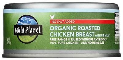 Wild Planet Organic Roasted Chicken Breast, Skinless and Boneless, No Salt Added, 100% chicken breast, 5 Ounce