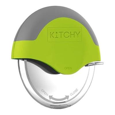 Kitchy Pizza Cutter Wheel, Heavy Duty Ergonomic Pizza Slicer with Easy Grip Non-Slip Handle and Blade Cover, Dishwasher Safe (Green)