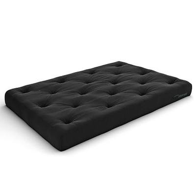 Nirvana Futons Plush, Comfortable 8-Inch Full Futon Mattress, Black Twill - Made in USA