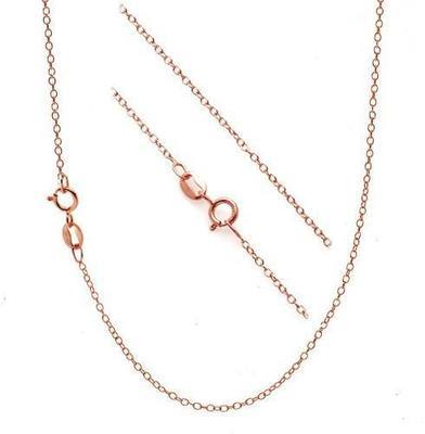 Bling For Your Buck 18K Rose Gold over Sterling Silver 1.2mm Very Thin Italian Cable Chain Necklace, Sizes 14" - 36"