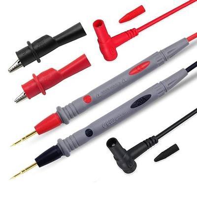TKDMR 1000V 20A Ultra-Sharp Multimeter Meter Tester Needle Point 35″ / 90 cm Gold-Plated Test Probe Lead