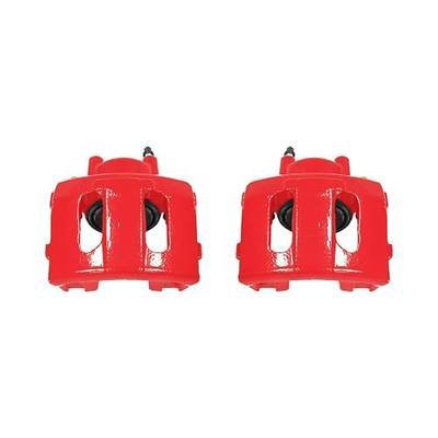 PowerStop Front Red Powder Coated Brake Caliper Pair for Jeep Cherokee 1990-01 |Comanche 1990-92 |Grand Cherokee 1993-98 |Grand Wagoneer 1993 |Wagoneer 1990 - High-Temp Brake Caliper Upgrade, S4339