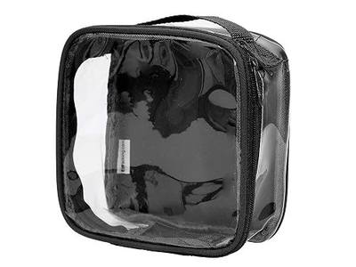 EzPacking Clear TSA Approved 3-1-1 Travel Toiletry Bag for Carry On/Quart Size Transparent Liquids Pouch for Airport Security/Reusable See Through Vinyl & PVC Plastic Organizer Men Women (Black)