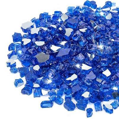 Stanbroil 10 Pound Tempered Fire Glass, Cobalt Blue Reflective, 1/4 inch | Fire Glass for Indoor/Outdoor Fireplace, Fire Pit
