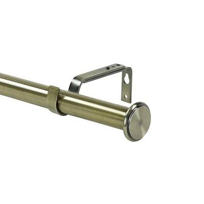 Urbanest 1-inch Diameter Bouton Adjustable Single Drapery Curtain Rod, 28-inch to 48-inch, Antique Brass