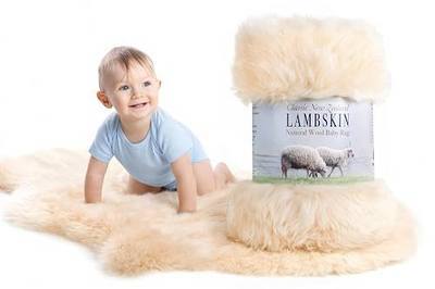 New Zealand Lambskin Baby Rug, Unshorn Sheepskin, Large 2x3 ft, Oeko-Tex | Unshorn New Zealand lambskin with natural-length silky lambswool. Ethically sourced, Oeko-Tex Standard 100 certified.