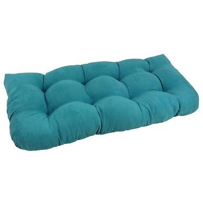 Blazing Needles Microsuede Rounded Back Loveseat Cushion, 42" x 19", Aqua Blue